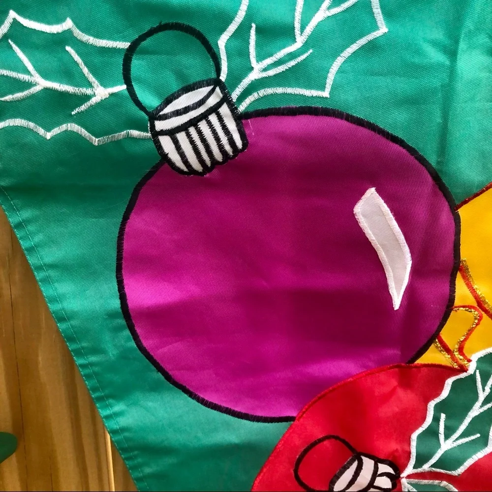 Christmas Holiday Flag Large Ornaments
